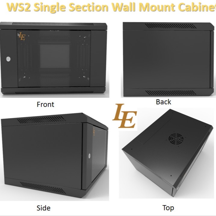 6u Wall Mount Cabinet Severe Rack Disassembled Structure Black SPCC