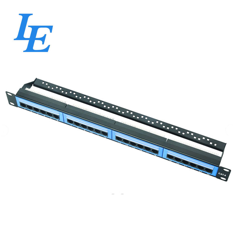 24 Port Network Patch Panel With Cable Managament UTP Type For Telecommunication