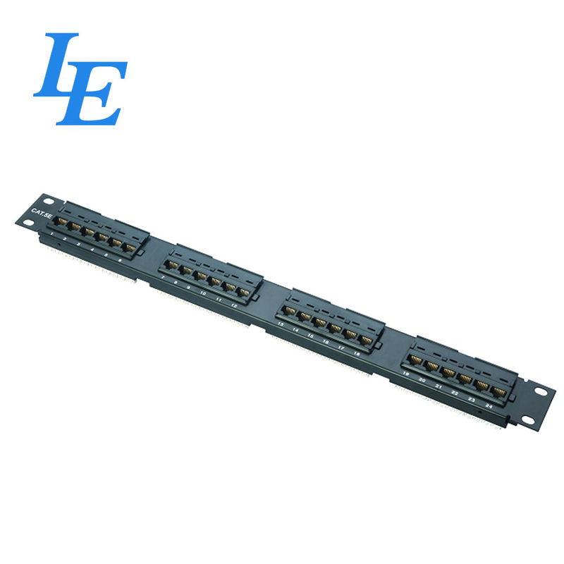 P2424-C5E 24 Port Ethernet Patch Panel , 1U Height Cat5e Feed Through Patch Panel