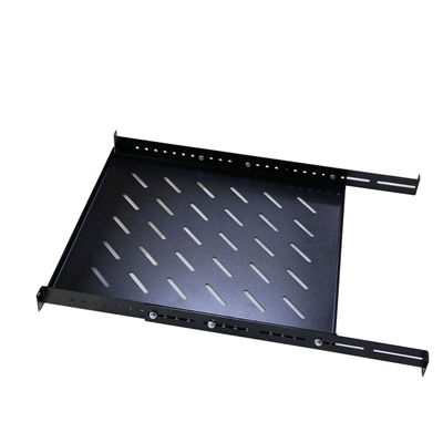 19" Network Cabinet Fixed Shelf Vented Cantilever Fixed Server Rack Shelf 1U 2U Cantilever Shelf with RAL9004 Black Sliding Shelves Adjustable trays Customized Adjustable Rack Tray Telescopic Shelves 