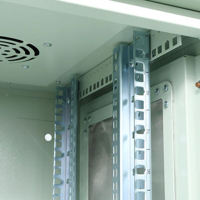 42U Network Server Rack Featuring Ventilated Panels and Cable Management System for Organized Network Infrastructure