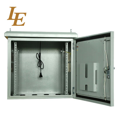 19" IP55/IP65 Metal Waterproof Outdoor Enclosure Dustproof And Water Resistance Cooling Fans Enclosure Ral7035SN Pole Mounted for Choice