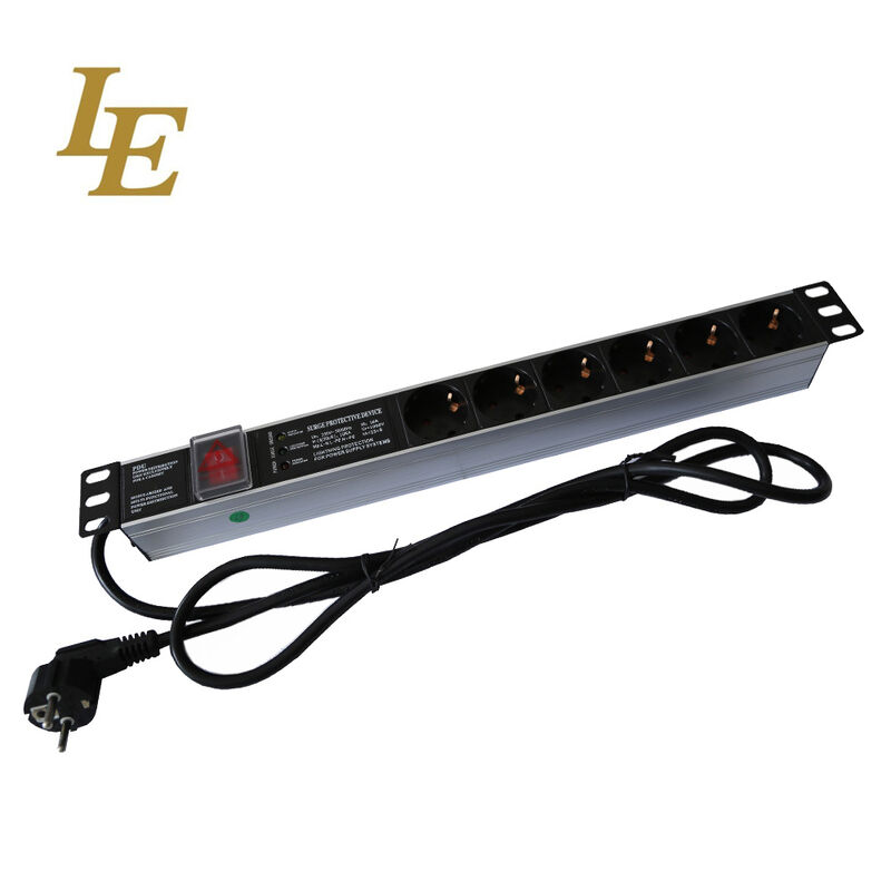Aluminum Material Power Distribution Unit Power Strip 19 Inch 8 way PDU