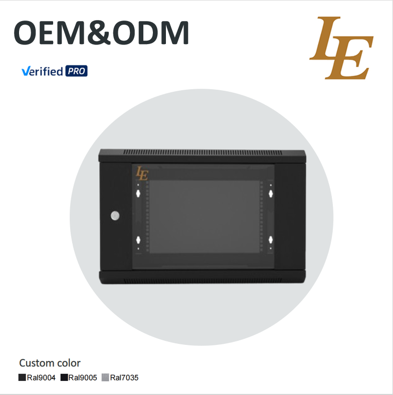 Server Rack Cabinet 6U 600*450MM Designed for Static Loading Capacity of 60kg with empered Glass Door