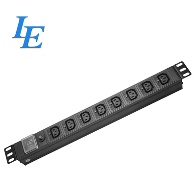 IEC C13 PDU 8 θύρες ντουλάπις PDU με υπερφόρτωση προστατεύει και On-off διανομή μονάδες ισχύος διακόπτη