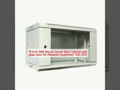 19 ίντσες τοίχος Mount Server Rack ντουλάπι με γυάλινη πόρτα για το δίκτυο εξοπλισμού RAL7035