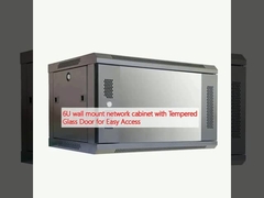 6U τοίχωμα τοποθέτηση δίκτυο ντουλάπι με θραύστη γυάλινη πόρτα για εύκολη πρόσβαση